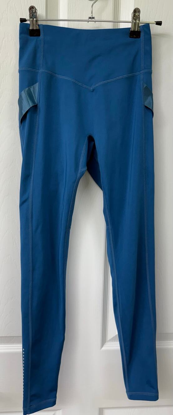 Buff Bunny teal blue XS leggings full length reflective running track workout